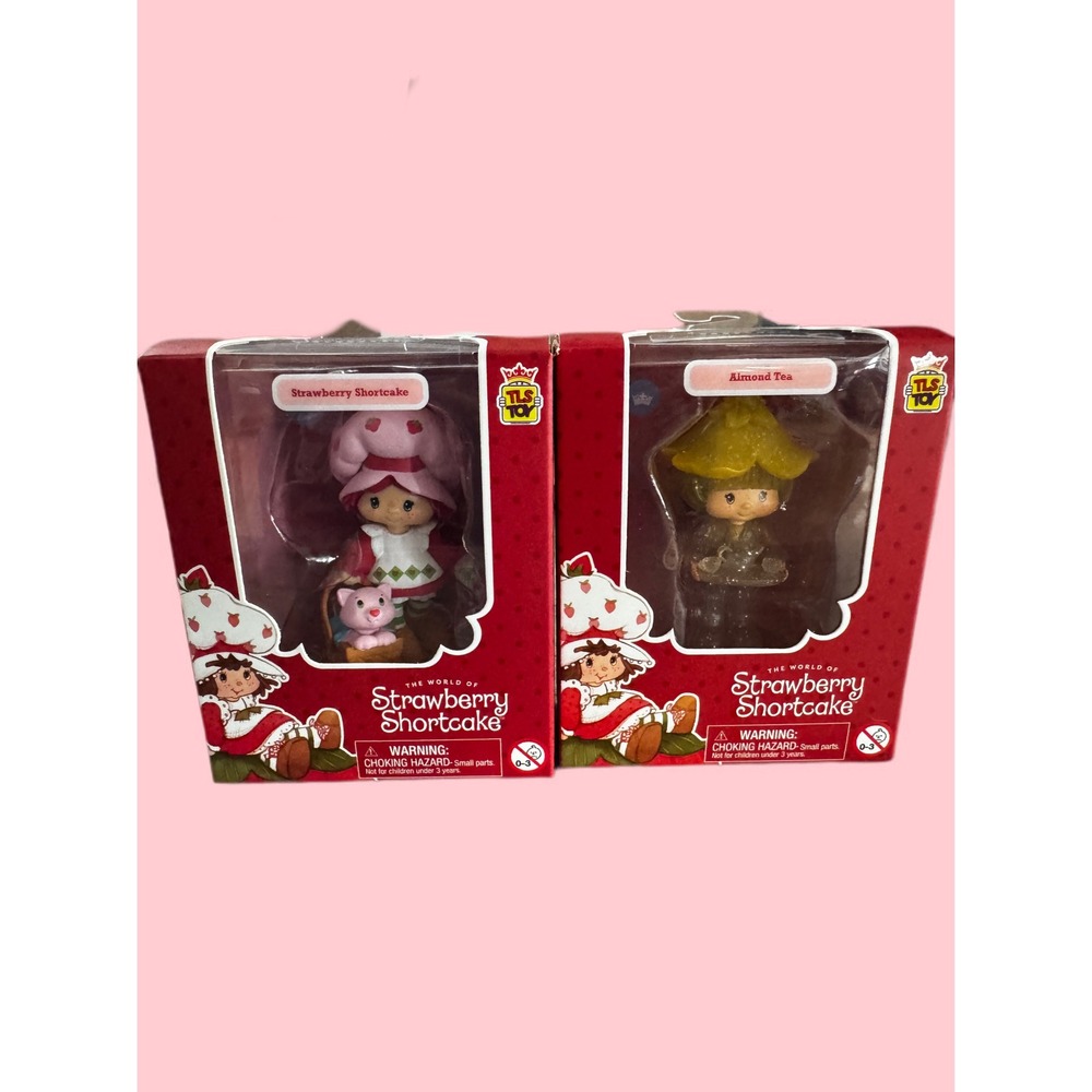 Strawberry Shortcake & Almond Tea CHASE, TLS Toy‎ Mini Figures, Cheebee RARE LOT